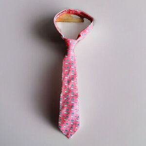 Vintage Men’s Peter Blair Salmon Colored Silk Necktie Cat, Rabbit, Turtle